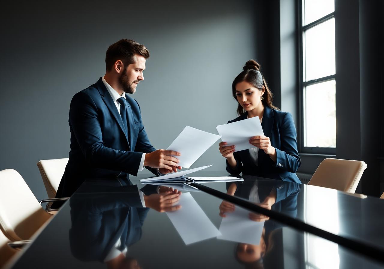 Consultants reviewing client documents